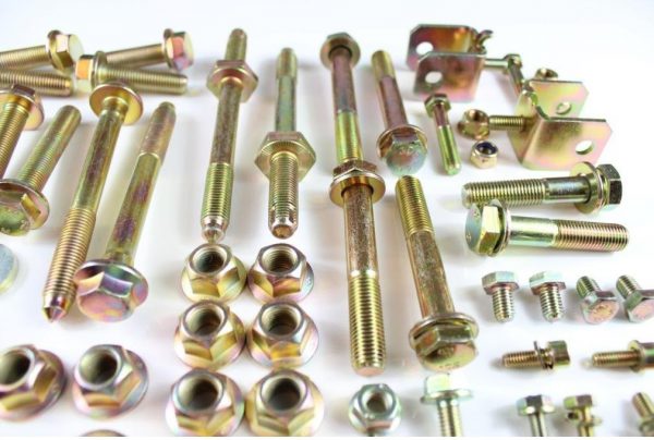 Complete boutenset BMW e36 achteras geel verzinkt - Afbeelding 4