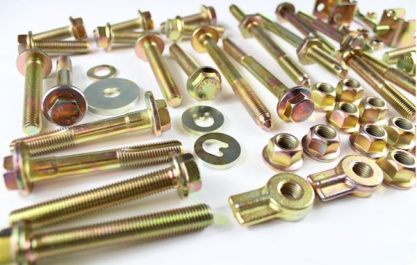Complete boutenset BMW e36 achteras geel verzinkt - Afbeelding 3