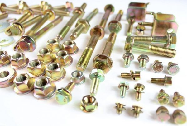 Complete boutenset BMW e36 achteras geel verzinkt - Afbeelding 2