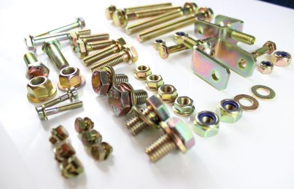 Complete boutenset BMW e36 vooras geel verzinkt, vanaf 09-1992 - Afbeelding 2