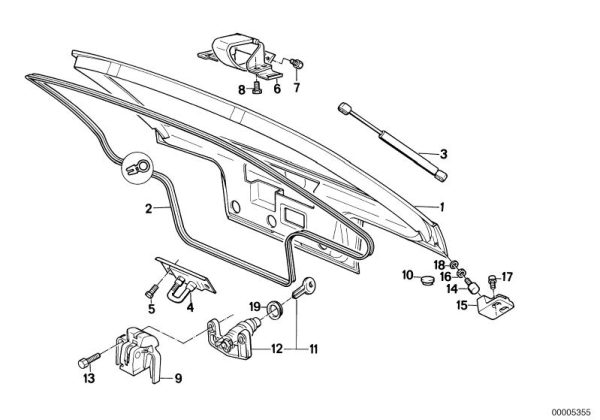 Gasveer achterklep BMW e30 Touring - Afbeelding 2