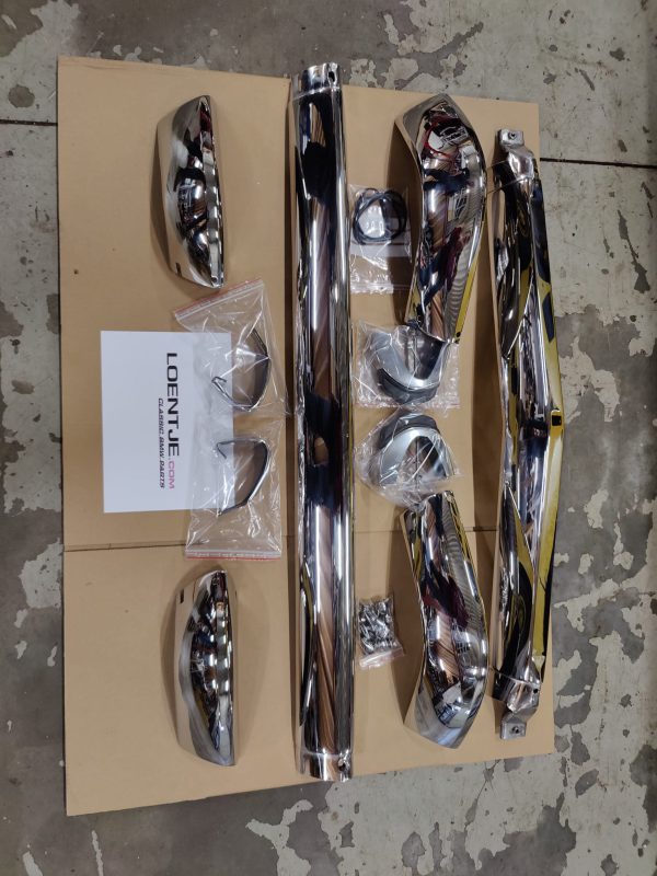 RVS bumper set BMW 02, voor en achter, eerste type korte bumpers - Afbeelding 2