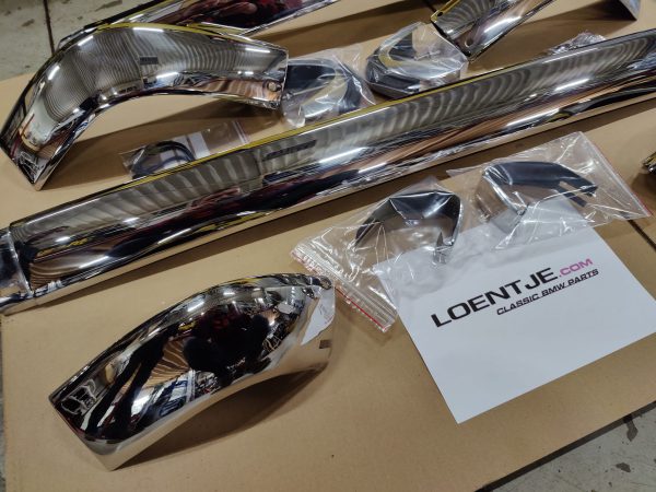 RVS bumper set BMW 02, voor en achter, eerste type korte bumpers - Afbeelding 3