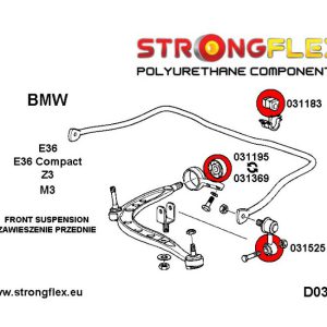 Draagarmrubber, silentbloc vooras Strongflex