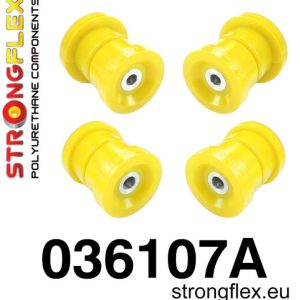 Achterasrubber set, silent-bloc achteras BMW e36 Strongflex Geel 90ShA