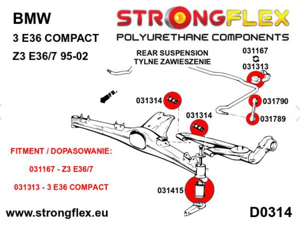 Stabilisatorsteun achterzijde Strongflex PU bus 031789A - Afbeelding 5