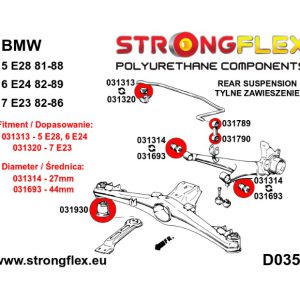 Achterasrubber, silent-bloc achteras Strongflex 80ShA